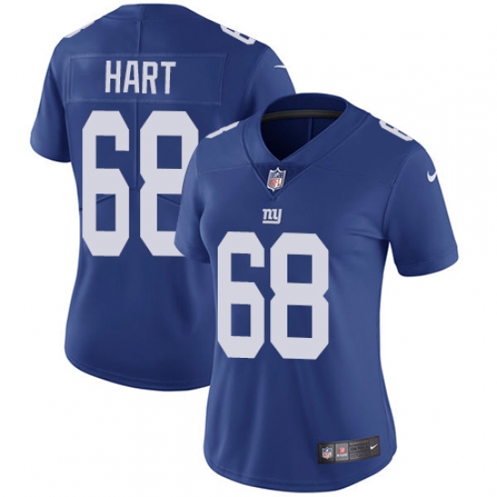 Women's Nike New York Giants 68 Bobby Hart Royal Blue Team Color Vapor Untouchable Elite Player NFL Jersey