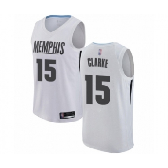 Men's Memphis Grizzlies 15 Brandon Clarke Authentic White Basketball Jersey - City Edition