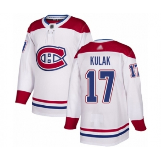 Youth Montreal Canadiens 17 Brett Kulak Authentic White Away Hockey Jersey