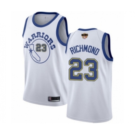 Men's Golden State Warriors 23 Mitch Richmond Swingman White Hardwood Classics 2019 Basketball Finals Bound Basketball Jersey