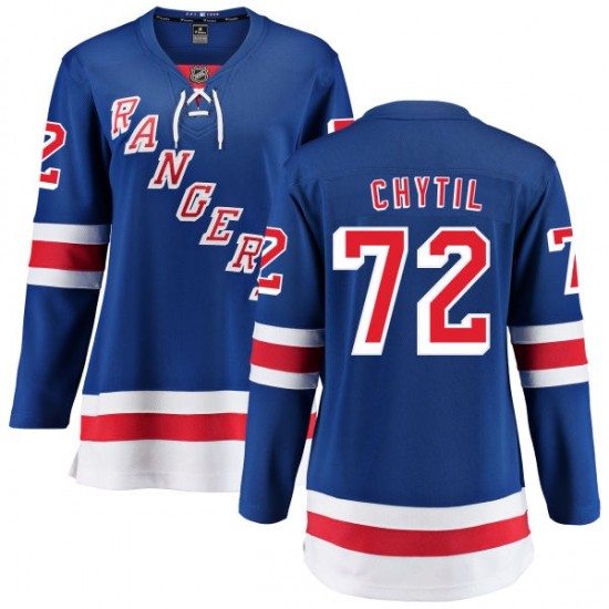 Women's New York Rangers 72 Filip Chytil Fanatics Branded Royal Blue Home Breakaway NHL Jersey