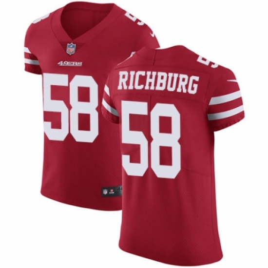 Men's Nike San Francisco 49ers 58 Weston Richburg Red Team Color Vapor Untouchable Elite Player NFL Jersey