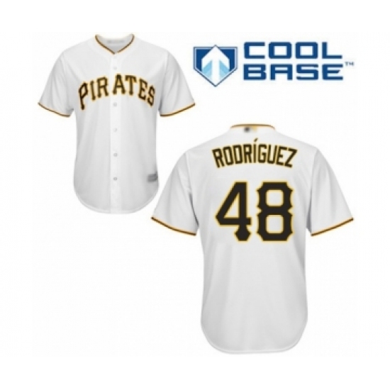Youth Pittsburgh Pirates 48 Richard Rodriguez Authentic White Home Cool Base Baseball Player Jersey