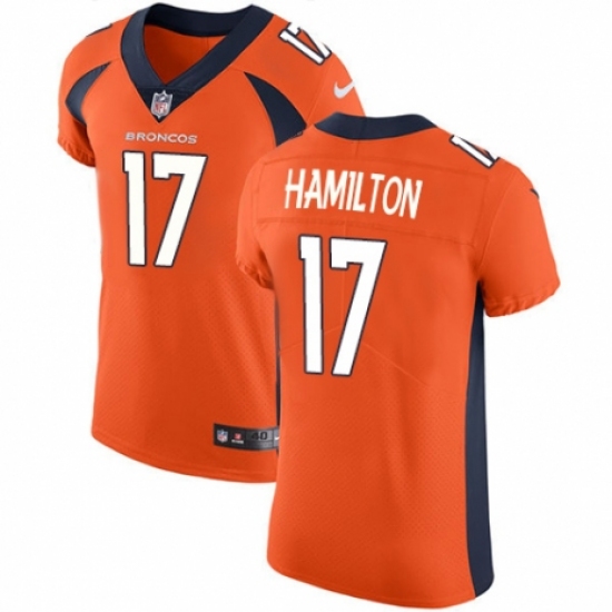 Men's Nike Denver Broncos 17 DaeSean Hamilton Orange Team Color Vapor Untouchable Elite Player NFL Jersey