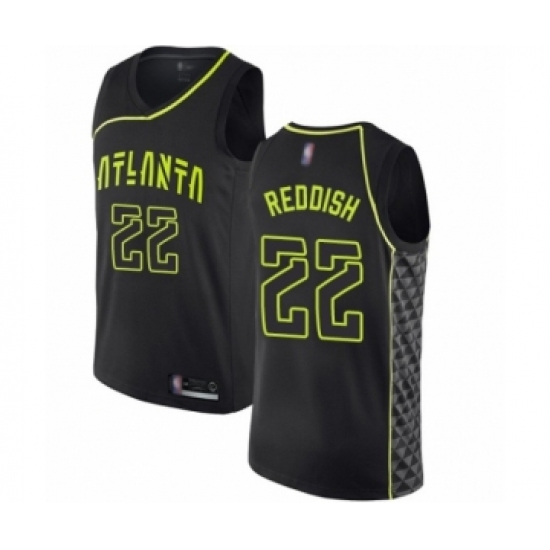 Men's Atlanta Hawks 22 Cam Reddish Authentic Black Basketball Jersey - City Edition