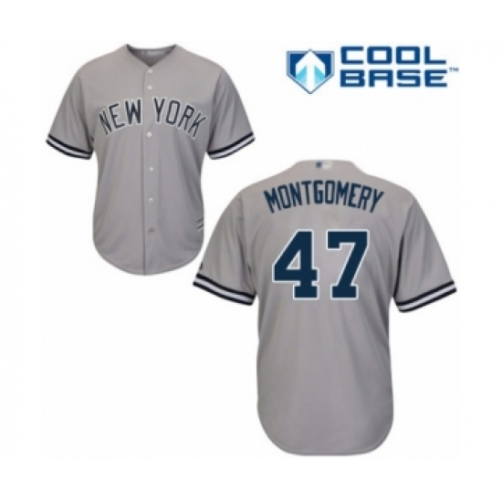 Youth New York Yankees 47 Jordan Montgomery Authentic Grey Road Baseball Player Jersey