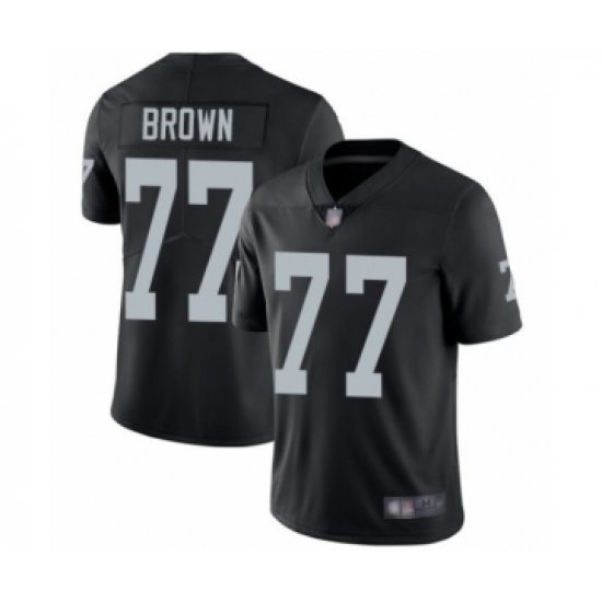 Youth Oakland Raiders 77 Trent Brown Black Team Color Vapor Untouchable Elite Player Football Jersey
