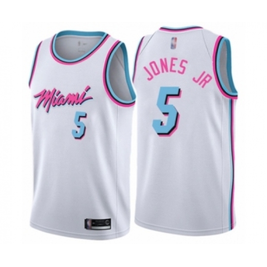 Youth Miami Heat 5 Derrick Jones Jr Swingman White Basketball Jersey - City Edition