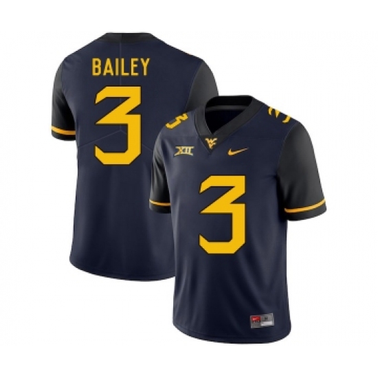 West Virginia Mountaineers 3 Stedman Bailey Navy College Football Jersey