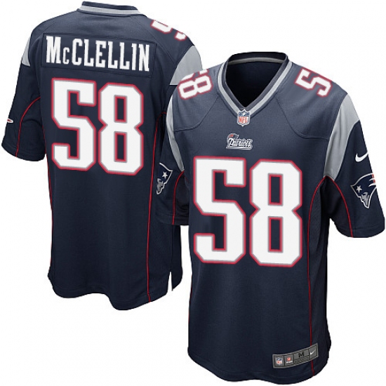 Men's Nike New England Patriots 58 Shea McClellin Game Navy Blue Team Color NFL Jersey