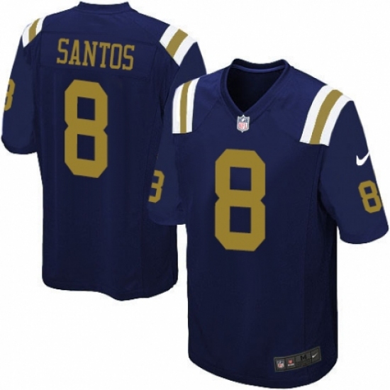 Men's Nike New York Jets 8 Cairo Santos Limited Navy Blue Alternate NFL Jersey