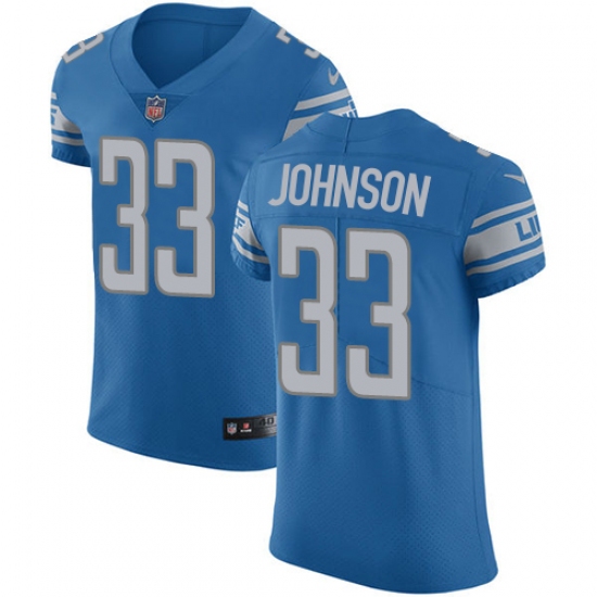 Nike Detroit Lions 33 Kerryon Johnson Blue Team Color Men's Stitched NFL Vapor Untouchable Elite Jersey
