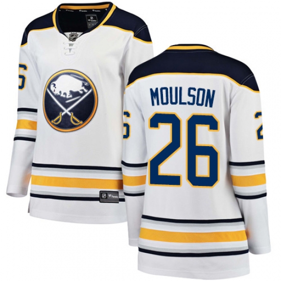 Women's Buffalo Sabres 26 Matt Moulson Fanatics Branded White Away Breakaway NHL Jersey