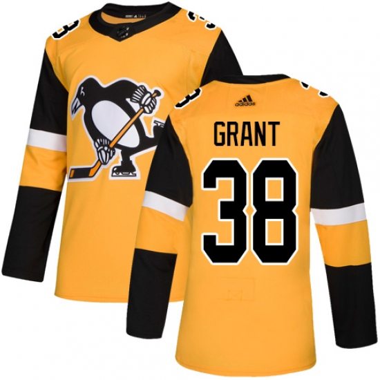 Youth Adidas Pittsburgh Penguins 38 Derek Grant Authentic Gold Alternate NHL Jersey