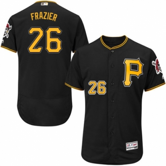 Men's Majestic Pittsburgh Pirates 26 Adam Frazier Black Alternate Flex Base Authentic Collection MLB Jersey