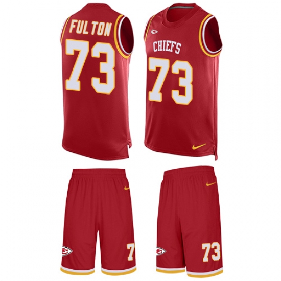 Men's Nike Kansas City Chiefs 73 Zach Fulton Limited Red Tank Top Suit NFL Jersey
