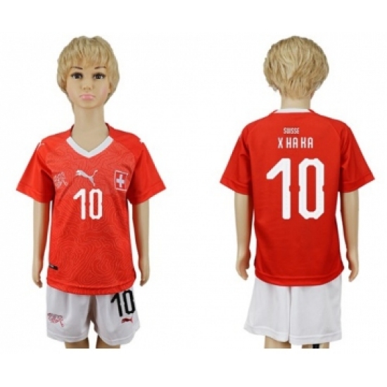 Switzerland 10 Xhaka Kid Soccer Country Jersey