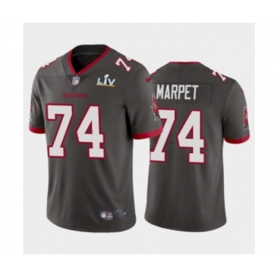 Men's Tampa Bay Buccaneers 74 Ali Marpet Pewter Super Bowl LV Jersey