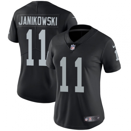 Women's Nike Oakland Raiders 11 Sebastian Janikowski Black Team Color Vapor Untouchable Limited Player NFL Jersey