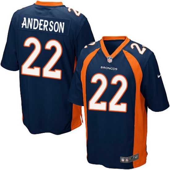 Men's Nike Denver Broncos 22 C.J. Anderson Game Navy Blue Alternate NFL Jersey