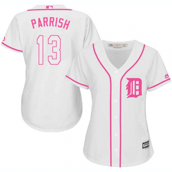 Women's Majestic Detroit Tigers 13 Lance Parrish Authentic White Fashion Cool Base MLB Jersey