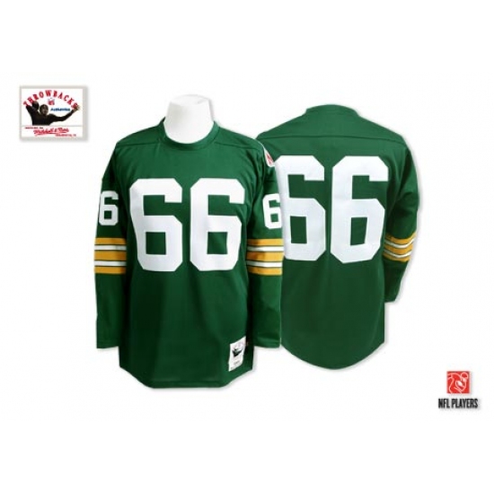 Mitchell and Ness Green Bay Packers 66 Ray Nitschke Authentic Green Throwback NFL Jersey