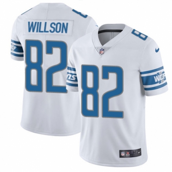 Men's Nike Detroit Lions 82 Luke Willson White Vapor Untouchable Limited Player NFL Jersey