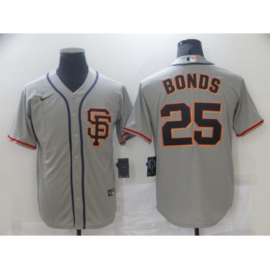 Men's Nike San Francisco Giants 25 Barry Bonds Gray Fashion Baseball Jersey