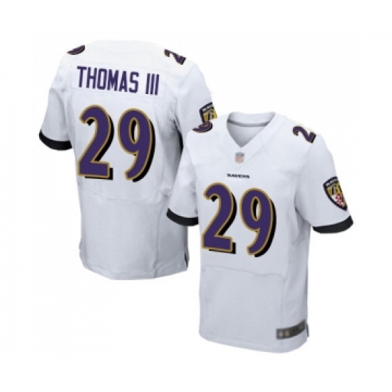 Men's Baltimore Ravens 29 Earl Thomas III Elite White Football Jersey