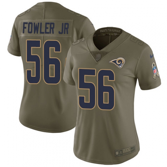 Women's Nike Los Angeles Rams 56 Dante Fowler Jr Limited Olive 2017 Salute to Service NFL Jersey