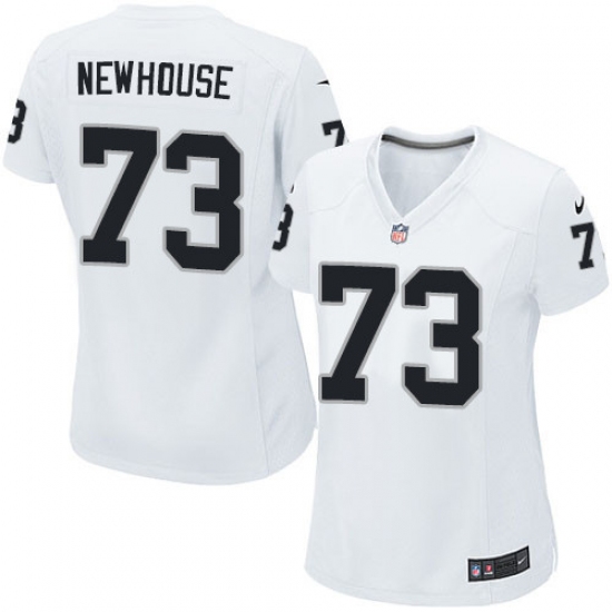 Women's Nike Oakland Raiders 73 Marshall Newhouse Game White NFL Jersey