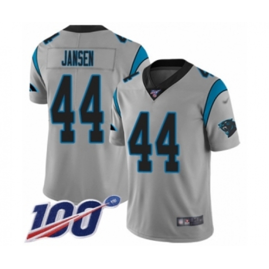 Youth Carolina Panthers 44 J.J. Jansen Silver Inverted Legend Limited 100th Season Football Jersey