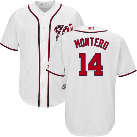 Youth Majestic Washington Nationals 14 Miguel Montero Authentic White Home Cool Base MLB Jersey