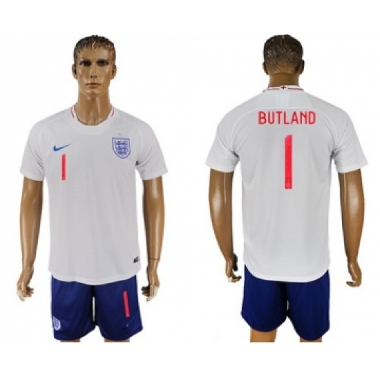 England 1 Butland Home Soccer Country Jersey