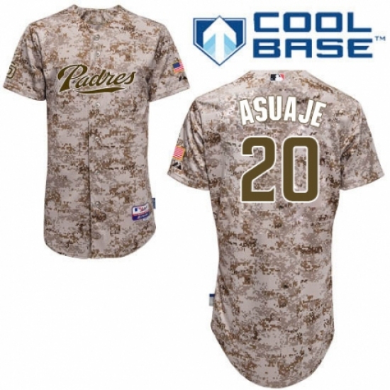 Men's Majestic San Diego Padres 20 Carlos Asuaje Authentic Camo Alternate 2 Cool Base MLB Jersey