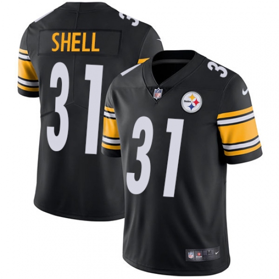 Men's Nike Pittsburgh Steelers 31 Donnie Shell Black Team Color Vapor Untouchable Limited Player NFL Jersey
