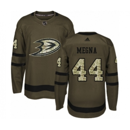 Youth Adidas Anaheim Ducks 44 Jaycob Megna Premier Green Salute to Service NHL Jersey