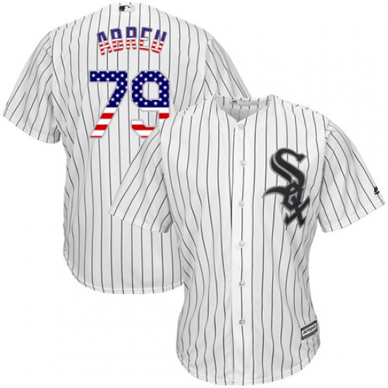 Men's Majestic Chicago White Sox 79 Jose Abreu Replica White USA Flag Fashion MLB Jersey