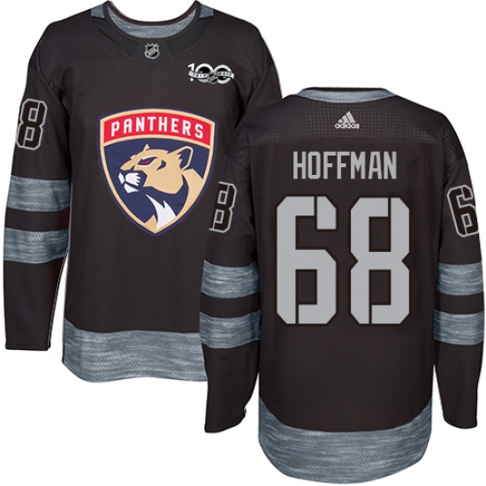 Men's Adidas Florida Panthers 68 Mike Hoffman Authentic Black 1917-2017 100th Anniversary NHL Jersey