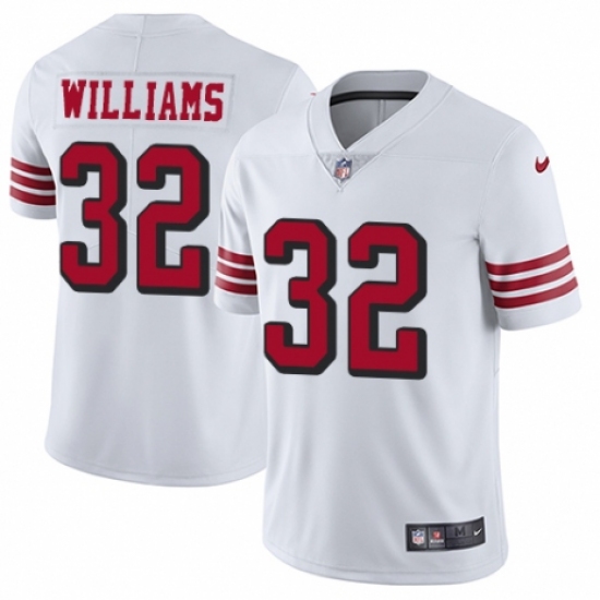 Youth Nike San Francisco 49ers 32 Joe Williams Limited White Rush Vapor Untouchable NFL Jersey