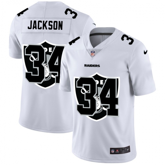 Men's Oakland Raiders 34 Bo Jackson White Nike White Shadow Edition Limited Jersey
