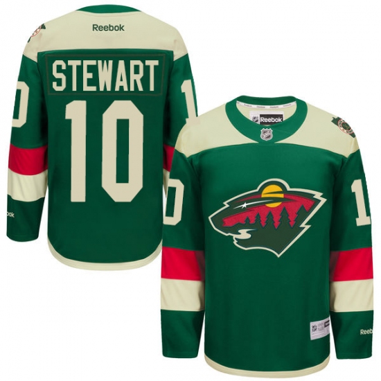 Men's Reebok Minnesota Wild 10 Chris Stewart Authentic Green 2016 Stadium Series NHL Jersey