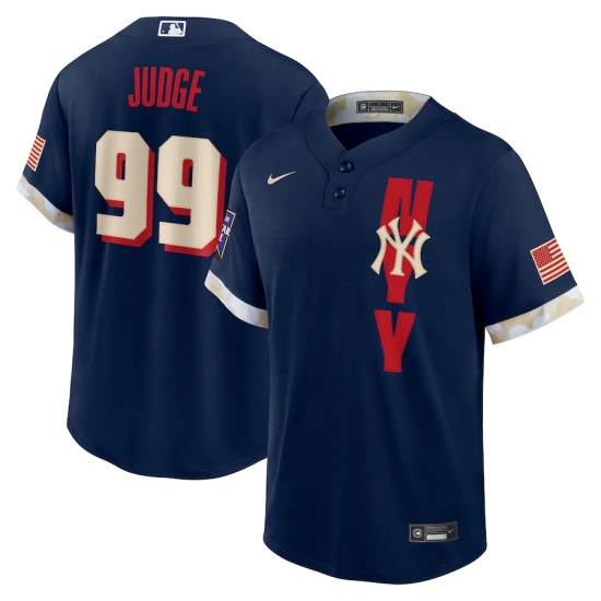 Men's New York Yankees 99 Aaron Judge Nike Navy 2021 MLB All-Star Game Replica Player Jersey