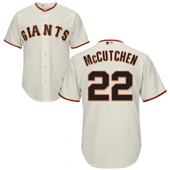 Men's Majestic San Francisco Giants 22 Andrew McCutchen Replica Cream Home Cool Base MLB Jersey