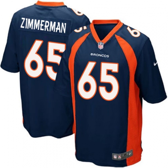 Men's Nike Denver Broncos 65 Gary Zimmerman Game Navy Blue Alternate NFL Jersey