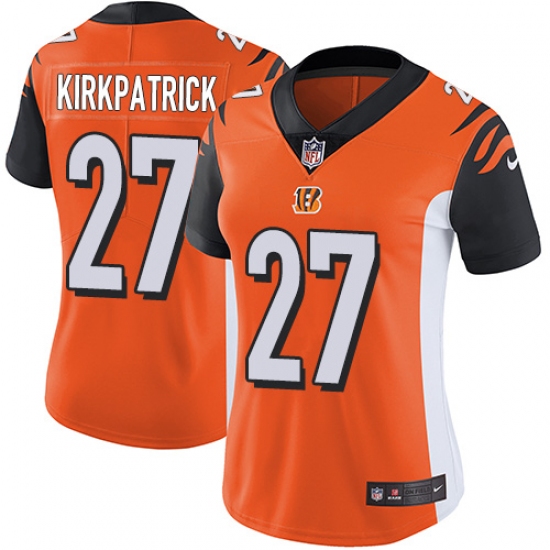 Women's Nike Cincinnati Bengals 27 Dre Kirkpatrick Vapor Untouchable Limited Orange Alternate NFL Jersey
