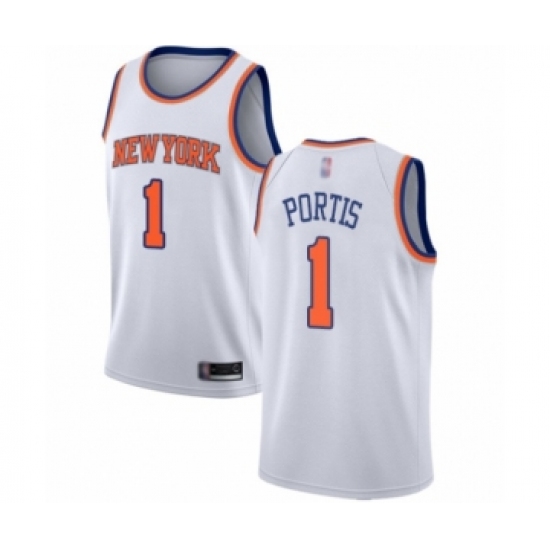 Youth New York Knicks 1 Bobby Portis Swingman White Basketball Jersey - Association Edition