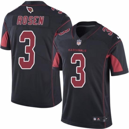 Men's Nike Arizona Cardinals 3 Josh Rosen Elite Black Rush Vapor Untouchable NFL Jersey