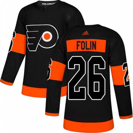 Men's Adidas Philadelphia Flyers 26 Christian Folin Premier Black Alternate NHL Jersey