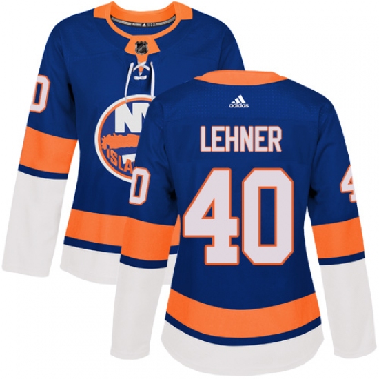 Women's Adidas New York Islanders 40 Robin Lehner Premier Royal Blue Home NHL Jersey
